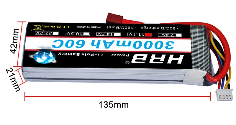 HRB 3000mAh Lipo батарея 11,1 V 3S 60C XT60 EC5 T Dean XT90 разъемы RC части для Traxxas автомобили, вертолет, самолет, Квадрокоптер