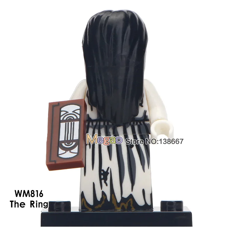 

50 PCS The Ring Horror Theme Movie Creepy Doll Dexter Morgan Jason Scream Killer Freddy Krueger Building Blocks Toy For Children