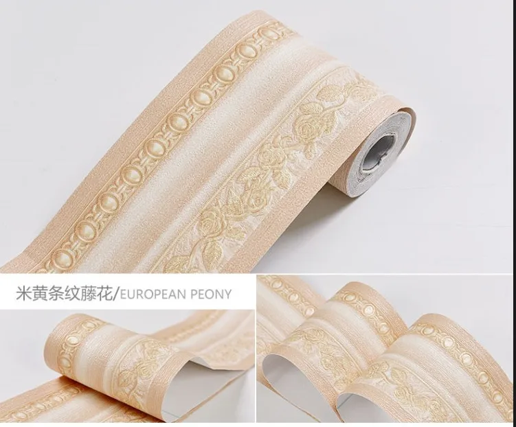 5M Self adhesive Wallpaper Flower PVC Waterproof Waist Line border Bathroom Toilet Kitchen Wall Sticker Home Decor cameo parede