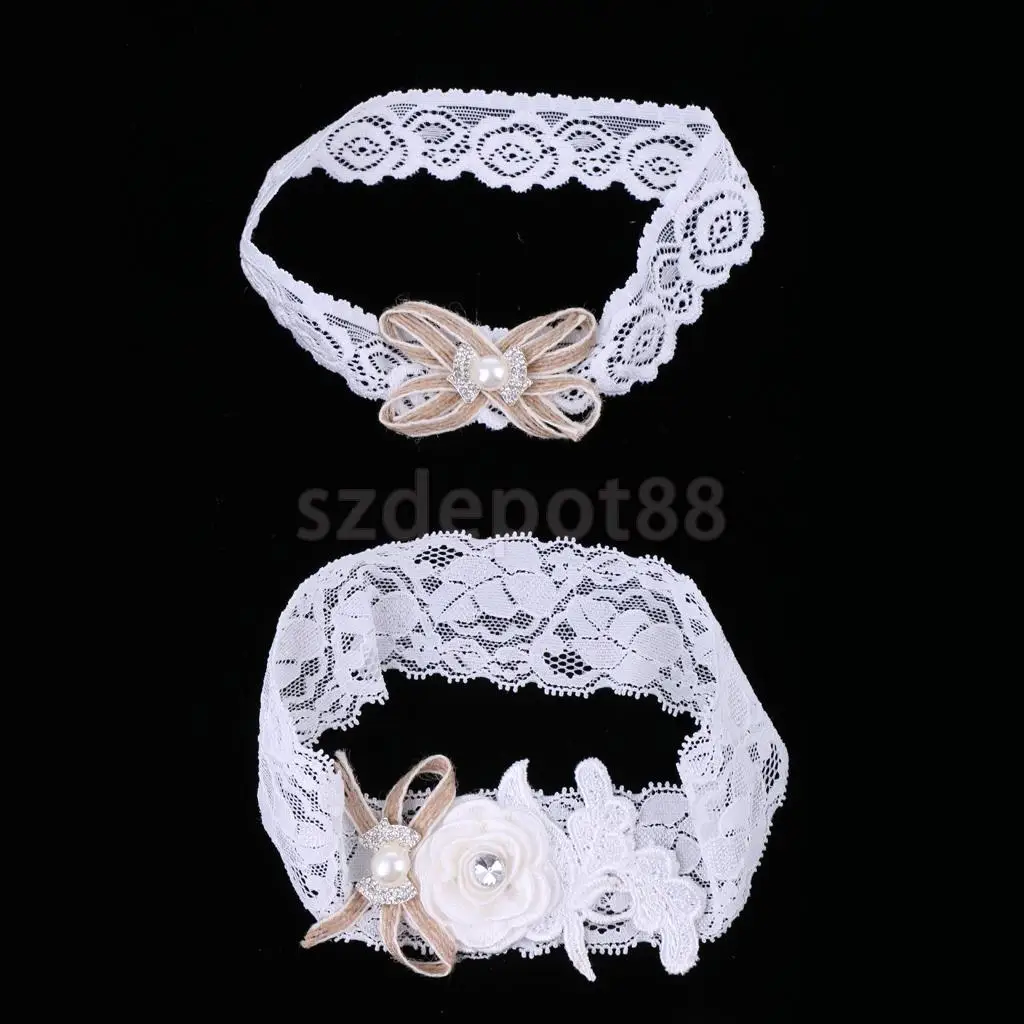 Wedding Bridal White Lace Garter Set Keepsake & Toss Party Accessories S/M/L/XL