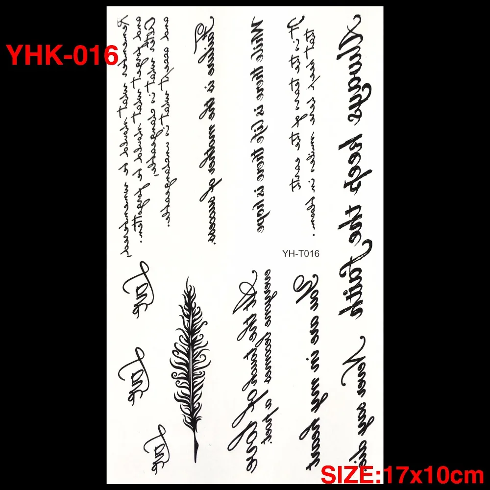 2017 temporary tattoo letters waterproof temporary tattoo 3 d body art