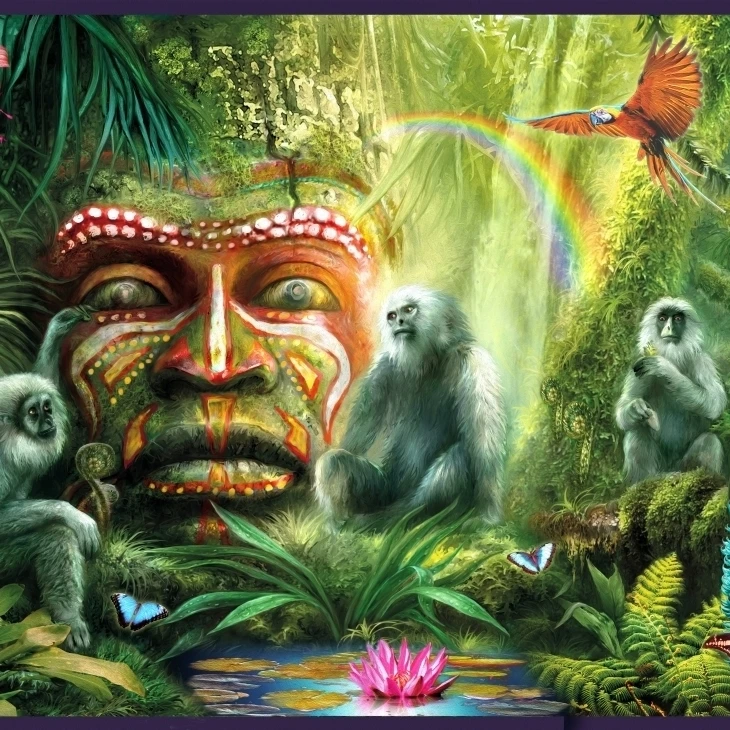 Jungle Monkeys Poster Print by Jan Patrick (18 x 9)