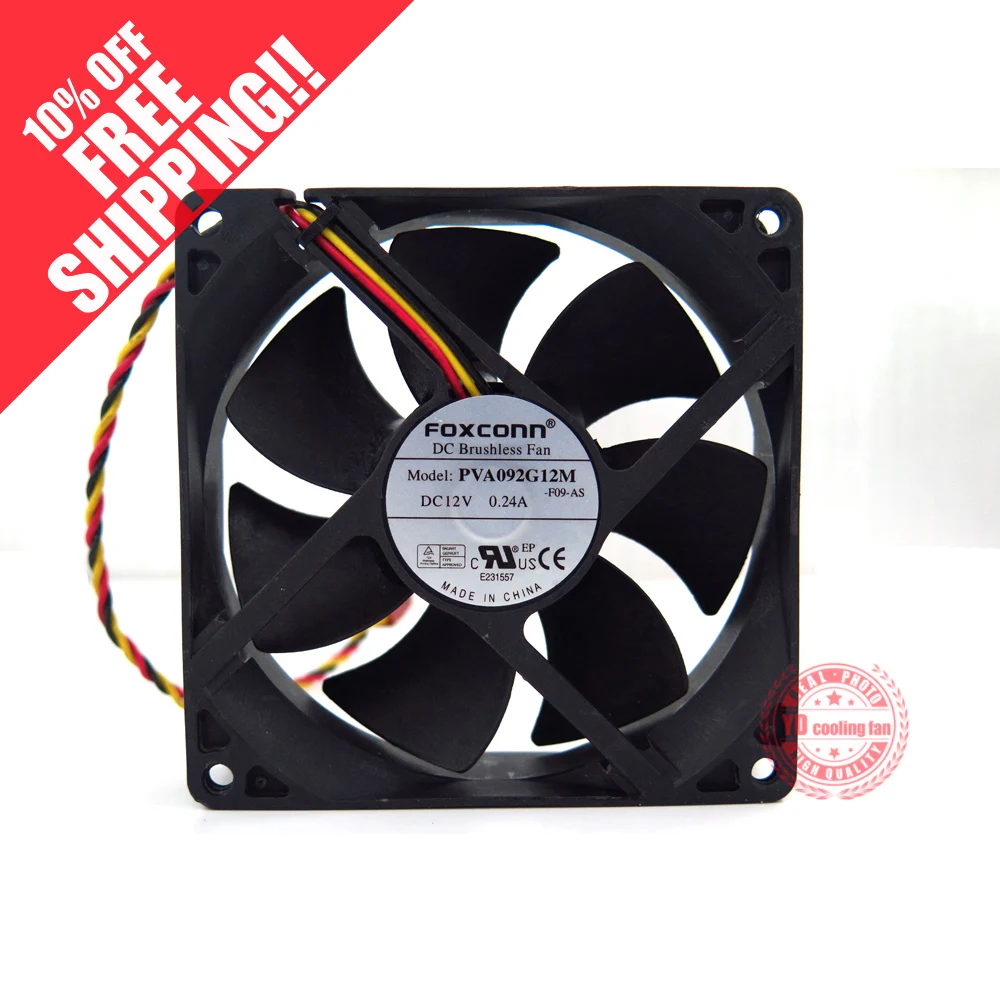 Вентилятор охлаждения PVA092G12M FOXCONN 9025 DC 12V 0.24A|cooling fan|12v dc cooling fancooling fan 12v |