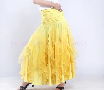 

New Ballroom dance costumes sexy senior ice silk ballroom dance long skirt for women ballroom dance competition skirts