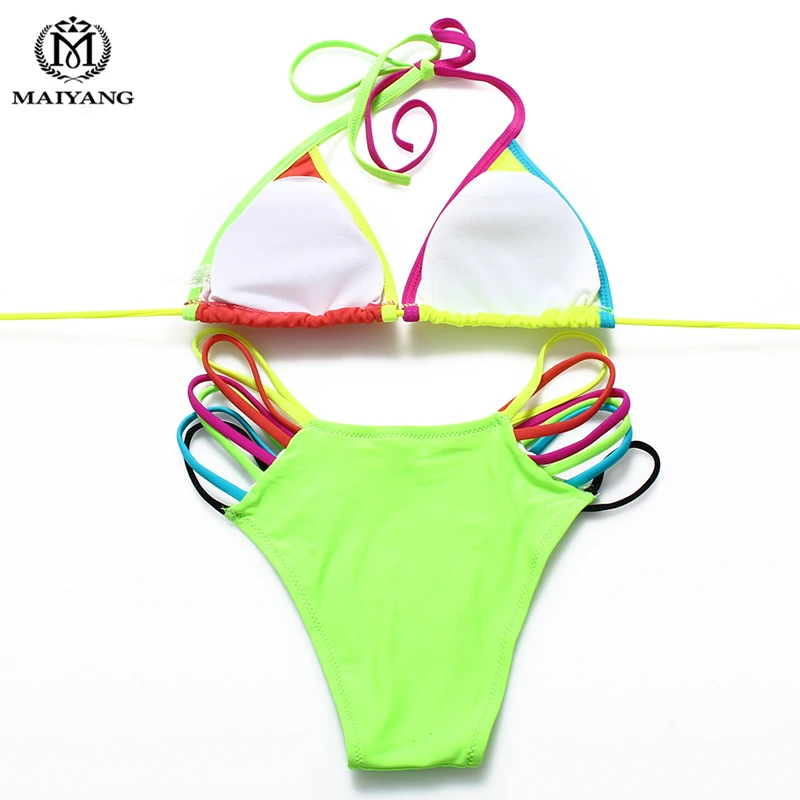 Лето Женщин Сексуальный Хит Цвет Bikinis Купальники женские Пляже Купальный Костюм
