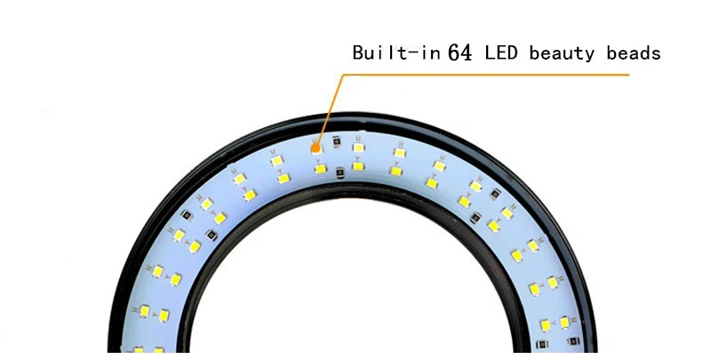 Светодиодный кольцевой светильник для фотостудии с регулируемой яркостью+ Штатив для селфи/шоу в реальном времени/заполняющий светильник