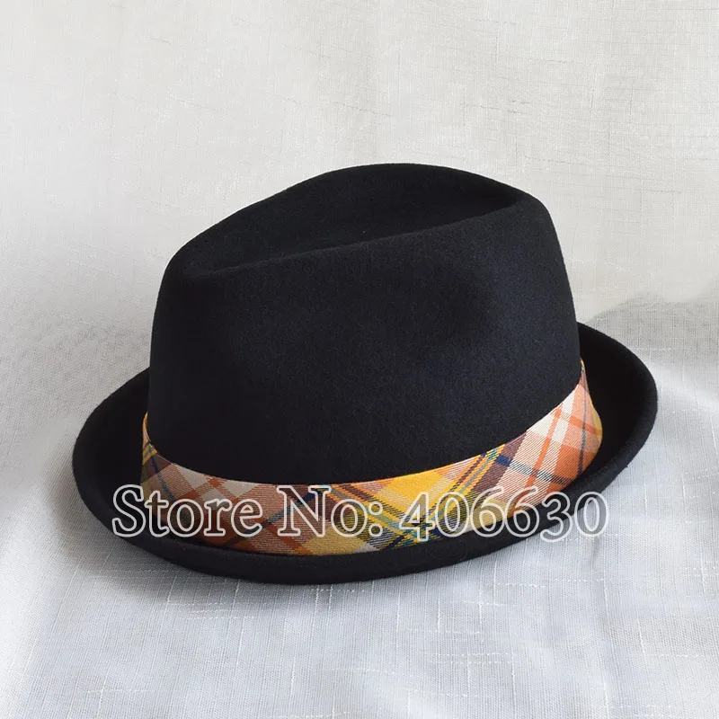 Новые мужские шерстяные фетровые шляпы федоры Chapeu Masculino Roll-up Brim Панама мягкая фетровая шляпа в джазовом стиле шапки Бесплатная доставка PWFR025