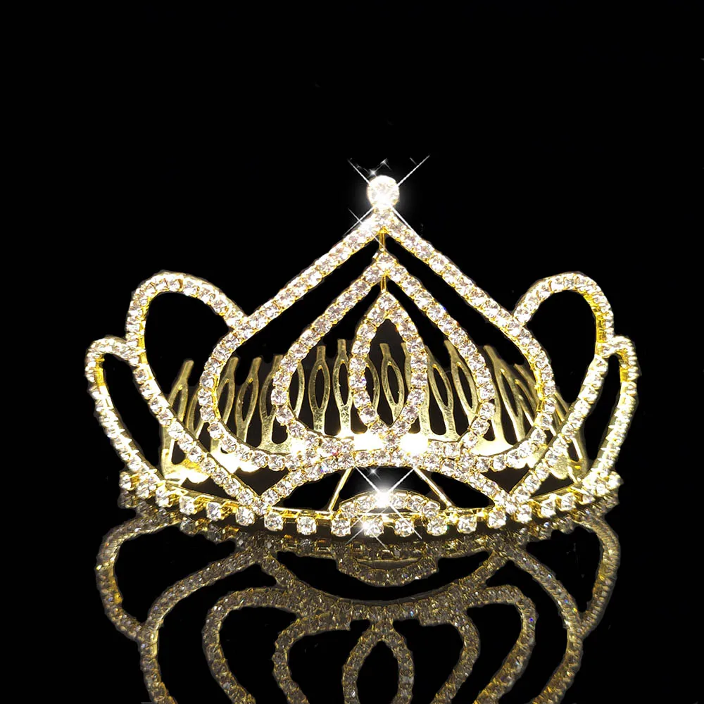 AINAMEISI, дизайн, роскошные свадебные диадемы и короны с гребнем, золотой цвет, принцесса, для торжеств, выпускной, стразы, свадебные украшения для волос - Окраска металла: 3