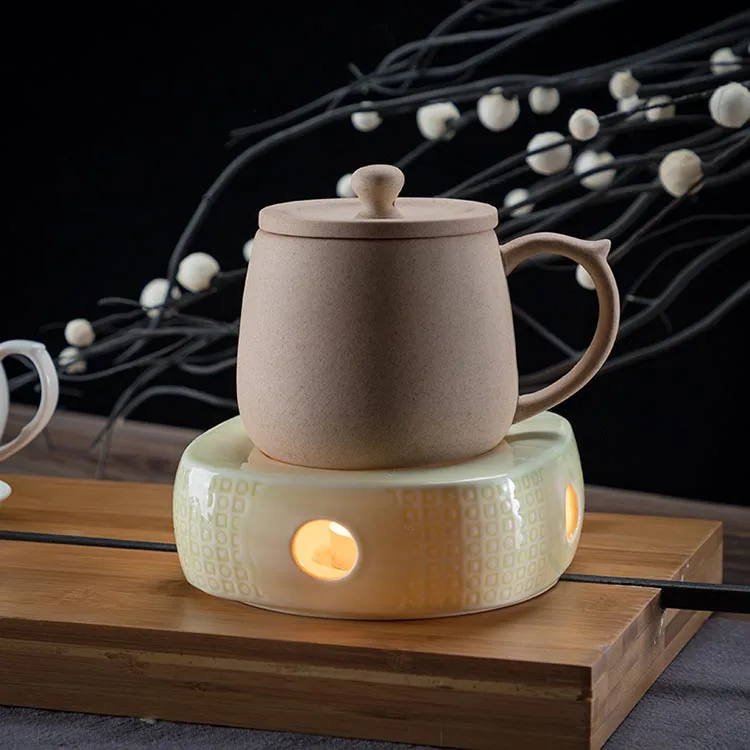 Стеклянный цветочный чайник нагревательная база керамический подсвечник чайный набор кунг-фу изоляционная база Кофе Молоко теплый чай церемония Аксессуары