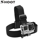 Save 0.69 on SHOOT Elastic Harness Head Strap Mount for Gopro Hero 5 4 3 Session Xiomi Yi 4K Eken H9 SJCAM SJ4000 SJ5000 Cam Go Pro Accessory