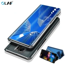 

OLAF Clear View Mirror Case For Huawei Mate 10 Case Leather Flip Stand Cases For For Huawe Mate 10 Pro Mate 10 Lite Cover coque