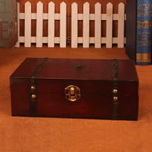 Elegante caja de madera Vintage con caja de madera con cerradura Cofre del Tesoro de la joyería organizador Manual caja de madera caja de almacenamiento de escritorio