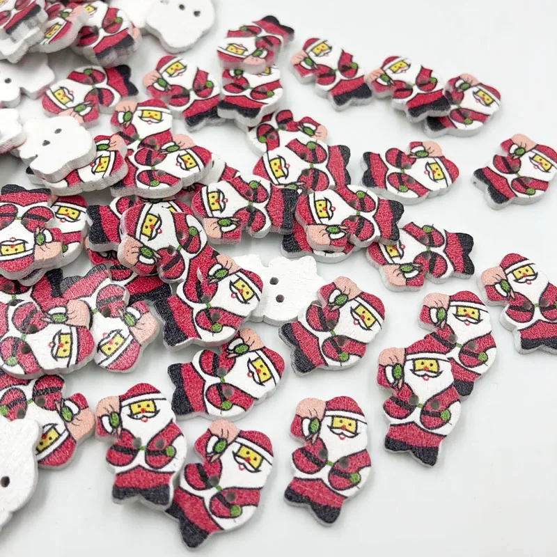 100 pcs Santa Christmas Theme Sewing Tools Buttons For Kid's Craft
