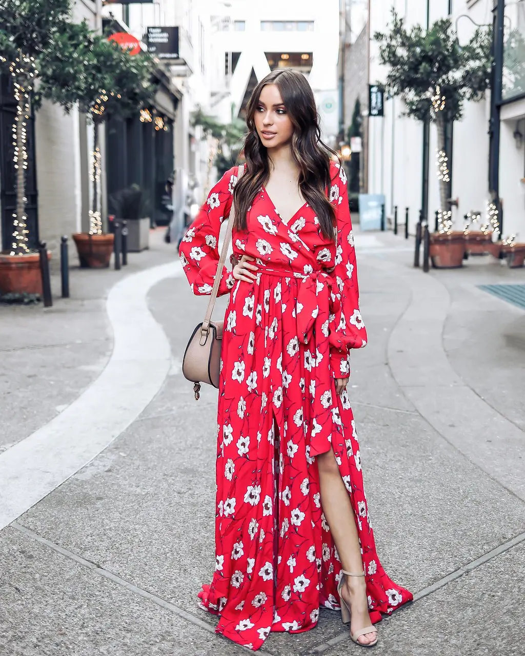Bohemian Floral Long Sleeve Maxi Dress 