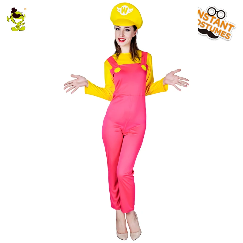 Adult Super Mario Party Costumes Role Play Women Mario Dress Cosplay Halloween&Purim  Party Cosplay Funny Super Mario for Man