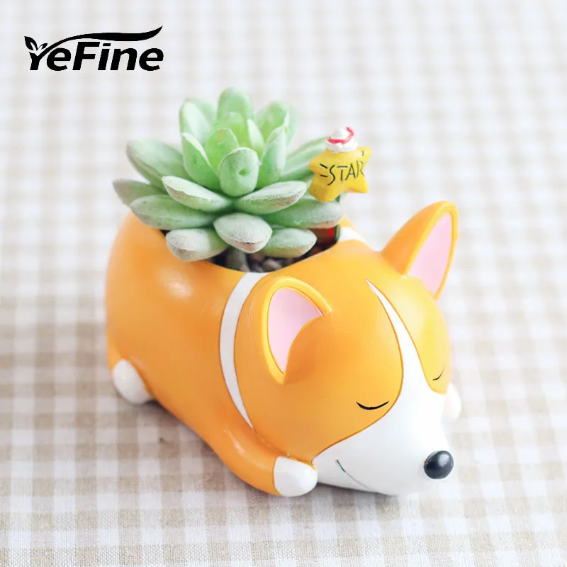 YeFine мультфильм цветочный горшок Креативный дизайнер собака Детские Цветочные