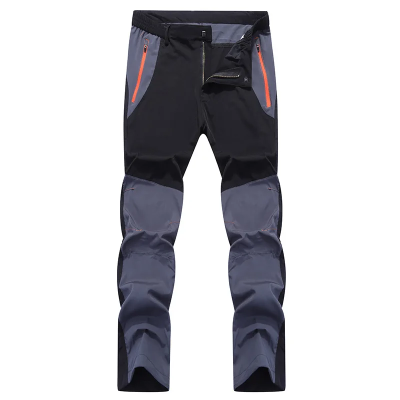 

High quality 2019 Spring Summer Cargo Zipper Pocket Patchwrok Cargo Sweat Quick dry wear-resisting Nylon strtch trousers men
