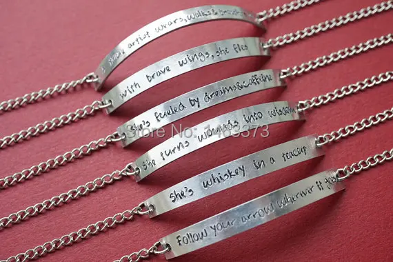 Silver Chain Bracelet Bridesmaid Customized Handmade Silver Chain Bracelet Bridesmaid Customized Handmade Wedding Jewelry Anniversary Birthday Bff Gift For Her Him