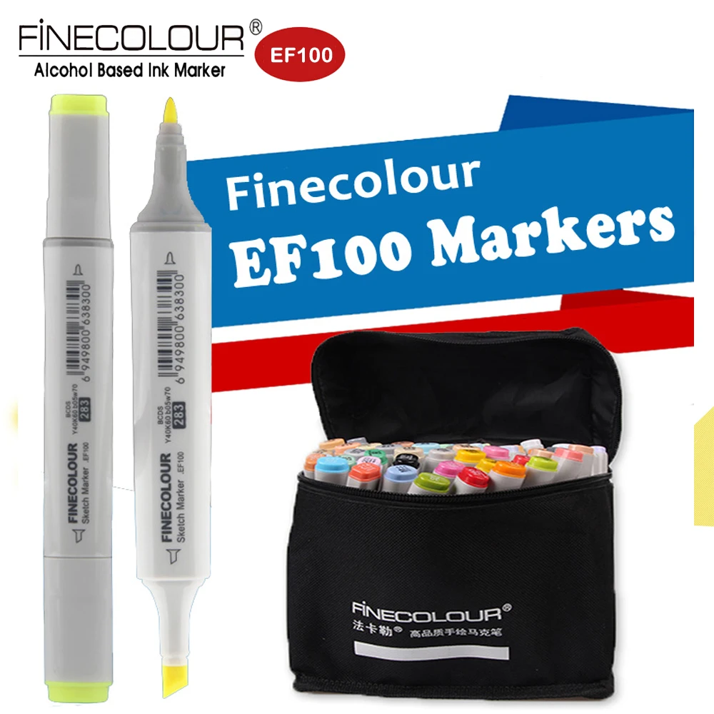 

Finecolour EF100 Dual Refill Markers Drawing Graphic Pens Student Set Alcohol Art Sketch Marker for Anime/Architecture Canetas