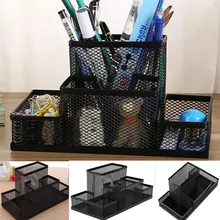 บ้านสำนักงาน подставка для ручек ผู้ถือโต๊ะ Organizer โลหะสีดำตาข่ายสไตล์เดสก์ท็อปสำนักงานดินสอปากกา ...(China)