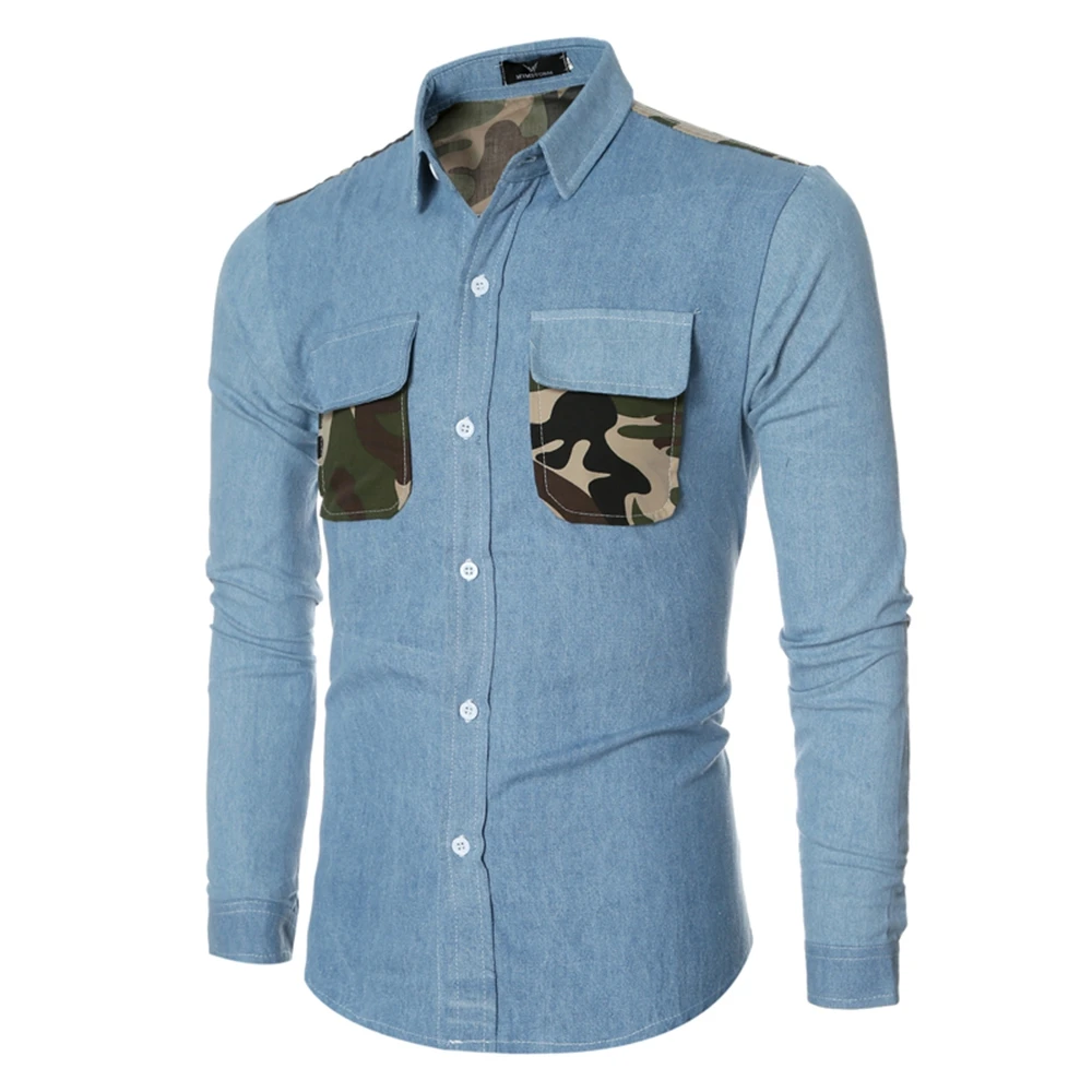 Popular Camouflage Denim Shirt-Buy Cheap Camouflage Denim