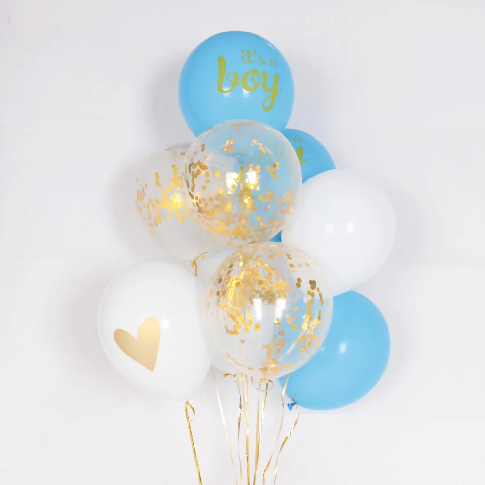

10pcs/lot baby shower children birthday balloons its a boy it's a girl oh baby printed babyshower decorations party supply