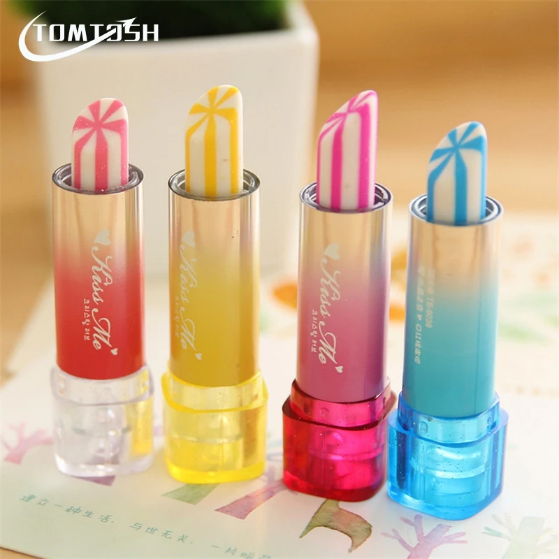 Creative Cute Lipstick Rubber Eraser For Kids Student Gift Novelty Item