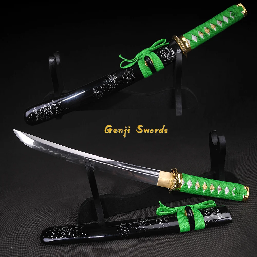 Ручная работа Полный Тан японский короткий меч T10 стальной глиняный закаленный настоящий самурайский Танто острый меч катана край