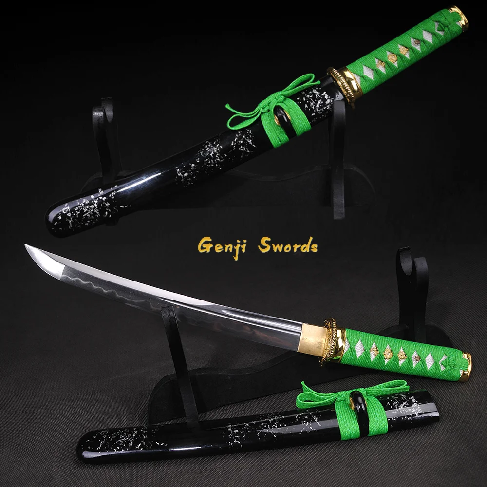 

Handmade Full Tang Japanese Short Sword T10 Steel Clay-tempered Real Samurai Tanto Katana Sharp Edge