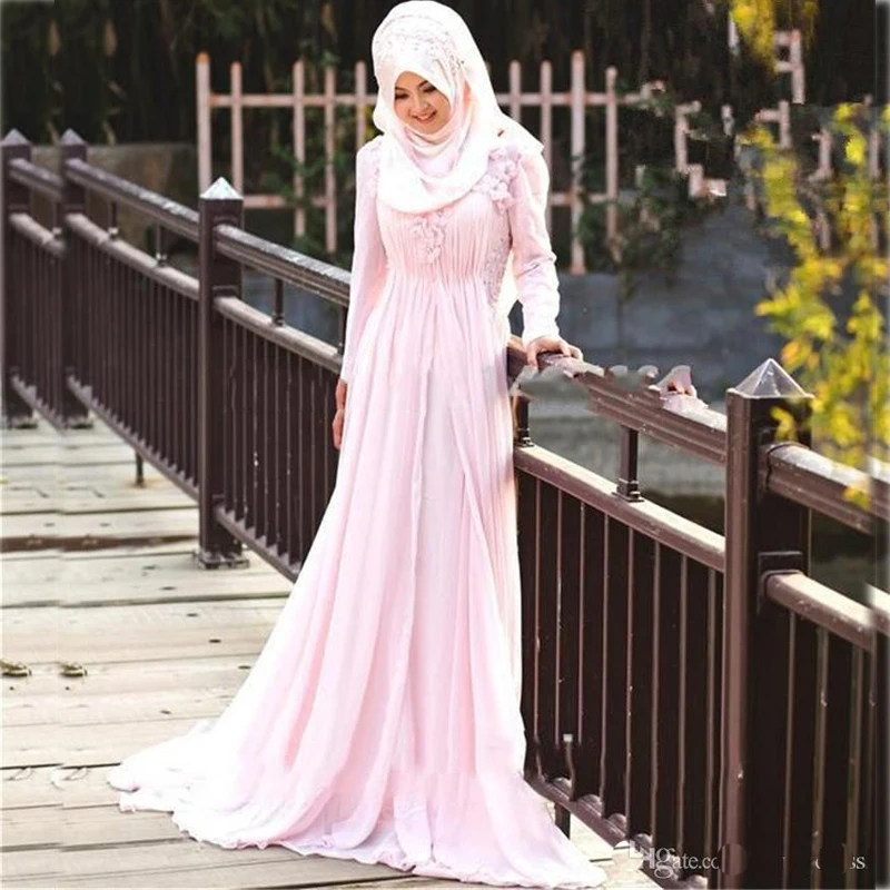 2017 Muslim font b Hijab b font Prom Dresses Customized A Line Beaded Crystal Arabic Long