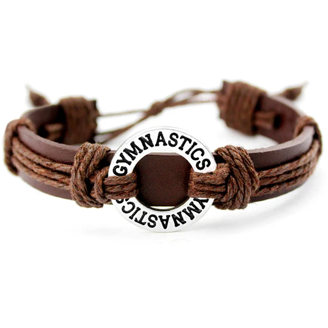 Gymnastics Calisthenics Golf Soccer Football Baseball Softball Gymnastics Calisthenics Golf Soccer Football Baseball Softball Volleyball Lacrosse Hockey Tennis Charm Leather Bracelets Jewelry