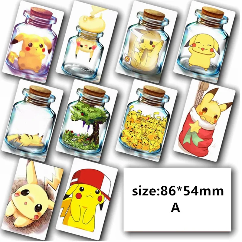 50pcs/L Mobile Game Pokemon Go Team Pikachu Stickers Credit Card