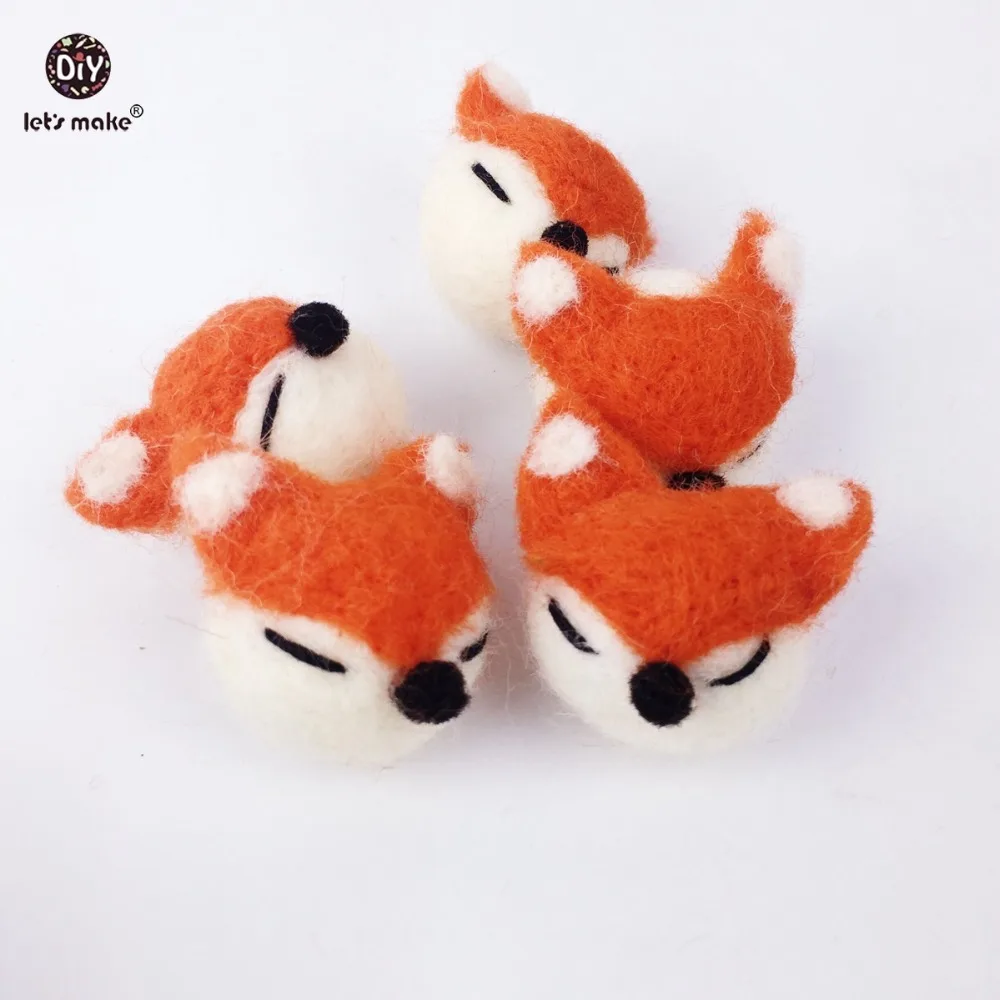 

Let's make baby teether wool felt ball fox toys 20PC 3.5cm wool of fox charm pendant Diy brooch nursing bracelet necklace gifts