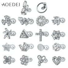 Aoedej piercing corporal de aço inoxidável titânio, aço inoxidável microdermal triângulo de âncora dermal, mergulhador de pele, joia