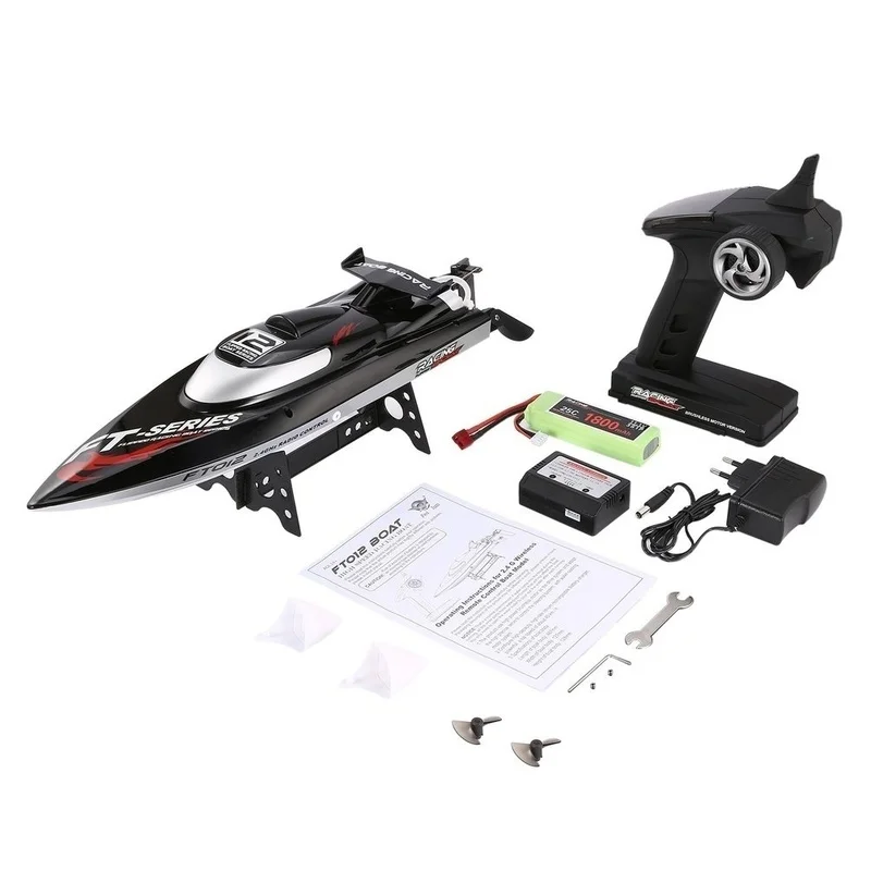 High Speed Racing Boat 45km/h Water Cooling System Anti-collision Remote Control RC Boats Brushless black