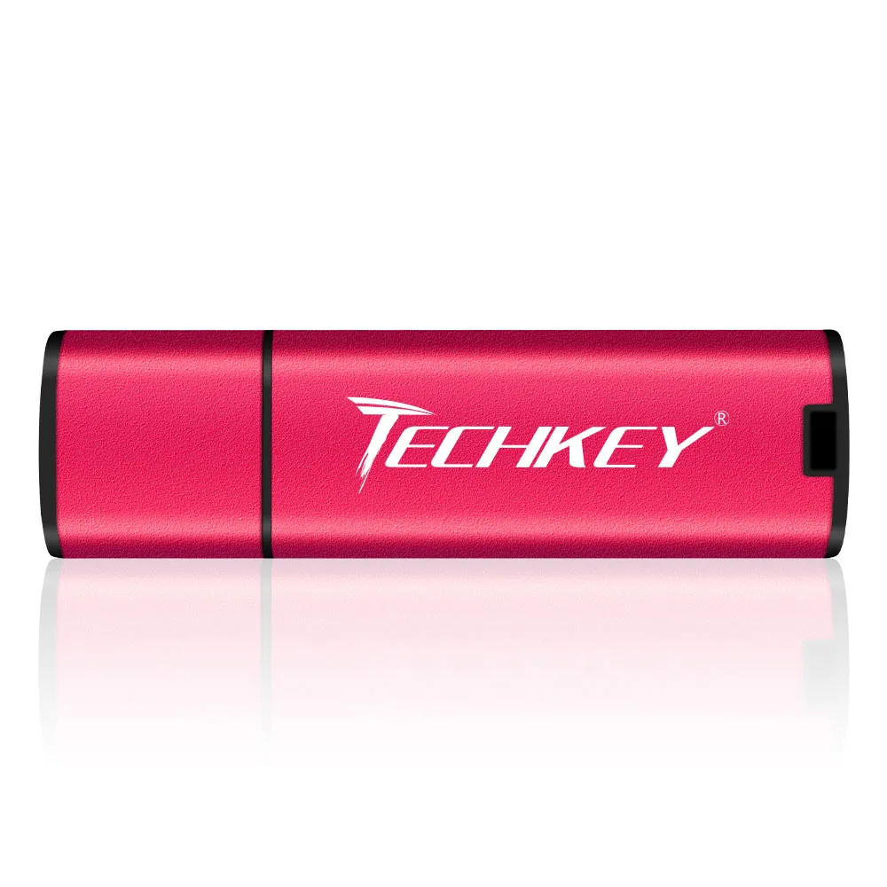 Techkey usb флеш-накопитель 32 ГБ, флеш-накопитель 64 ГБ, 16 ГБ, 8 ГБ, 4 Гб, цветной флеш-диск, usb-накопитель, высокоскоростная карта памяти - Цвет: Red