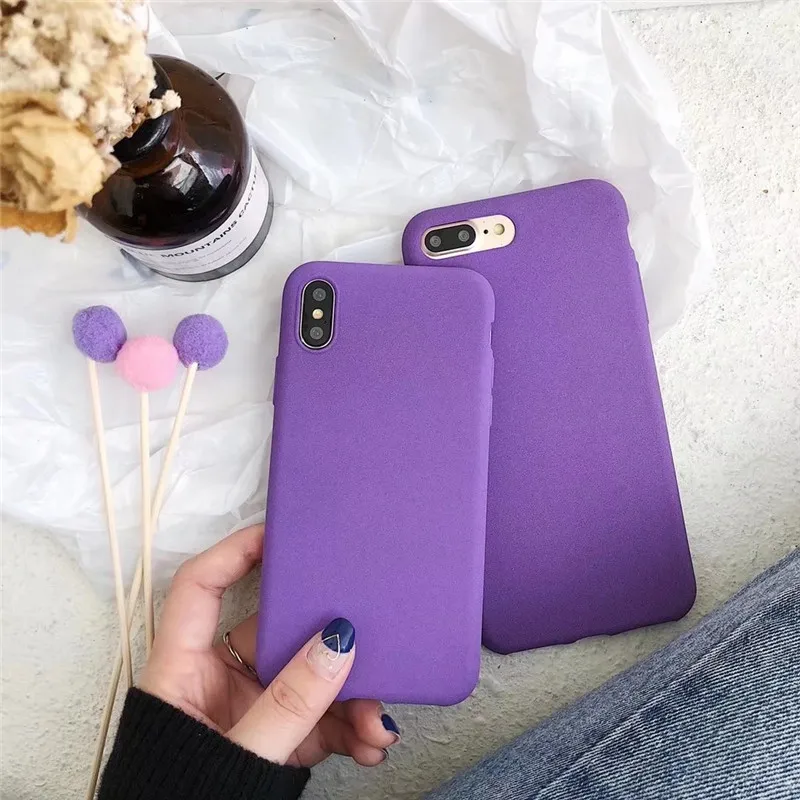 Роскошные фиолетовые волоконные силиконовые чехлы для телефонов iPhone 7 7plus 6 6s Plus 8