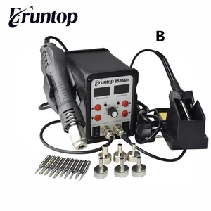 2 в 1 Eruntop 8586D + двойной цифровой дисплей Электрический паяльники горячий воздух пистолет лучше SMD паяльная станция обновлен 8586 - изображение