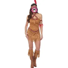 Abbille Free shipping adult women Halloween Cosplay Clothing sexy fashion dress indian role-playing Costume carnival party 2017