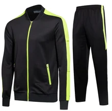 2017 Filho Adulto Respirável Ternos De Treinamento De Futebol Homens Kit Camisa de Manga Longa Com Zíper Roupas De Futebol Menino Conjunto de Jogging Treino