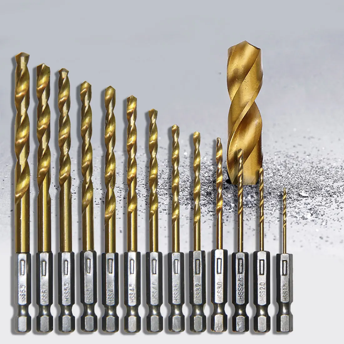 13pcsset Mini Twist Drill Bit Hss High Speed Steel Titanium Coated