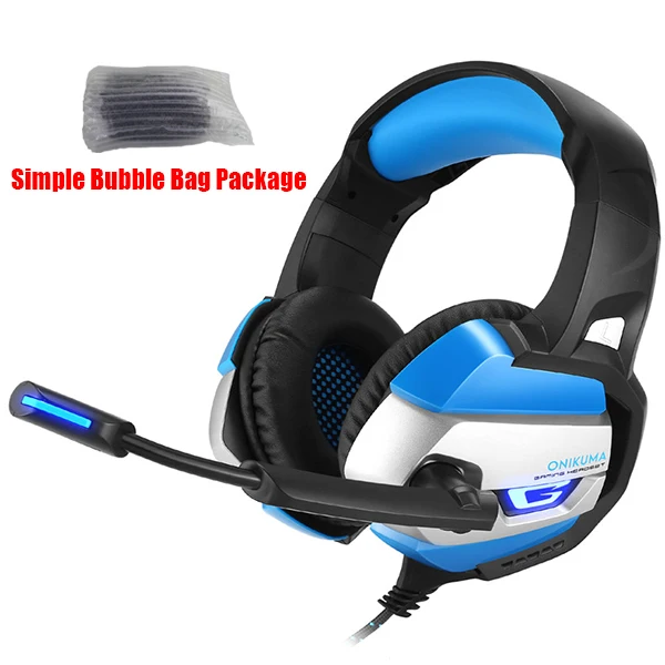 Askmeer PS4 стерео гарнитура с микрофоном Best шлем глубокий бас PC Игры наушники led lgiht для Xbox One ноутбука геймер - Цвет: Blue PVC Package