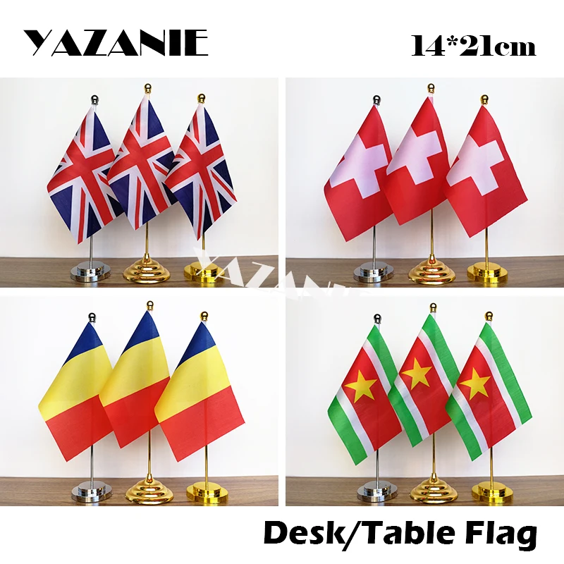 YAZANIE 14*21 см Великобритания Швейцария настольный флаг с металлическим песком и