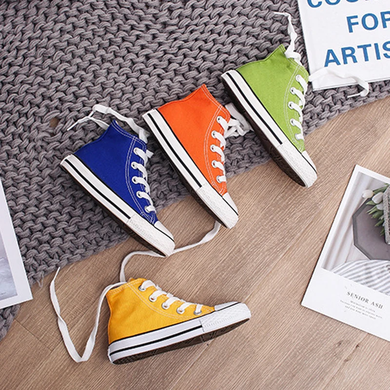 Cena Wiosna jesień wysokie trampki dziewczyna buty dziecięce 13 kolorów maluch chłopiec trampki dziecięce dzieci Canvas Star Sneakers buty dla dzieci