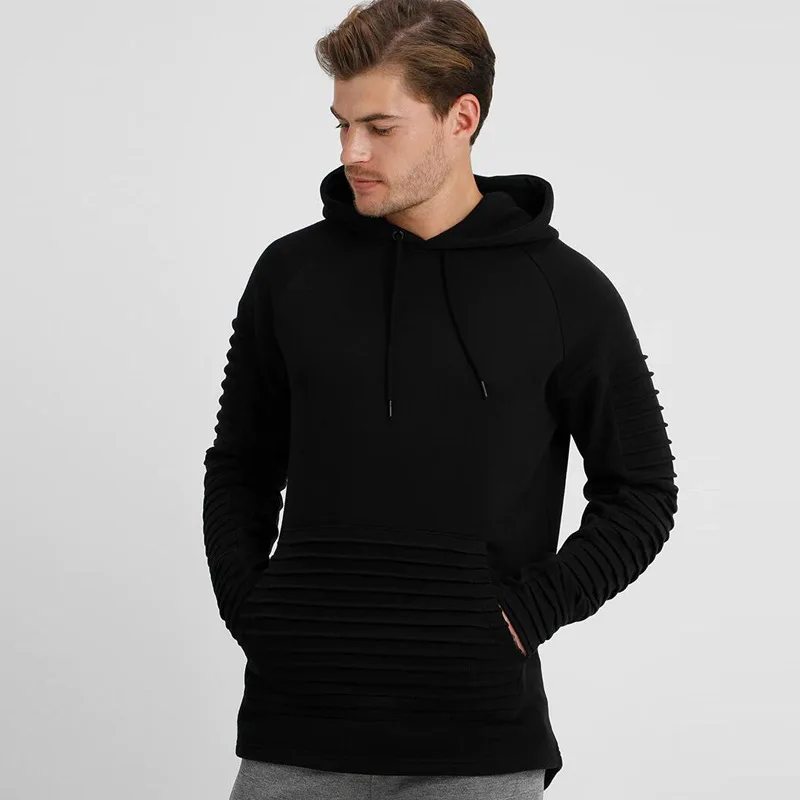 

Waidx Black Hoodies Men Sport Streetwear Men's Sweatshirt Elasticity Spring Thin Hip Hop Poleron Hombre EU Size Drop Shipping