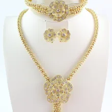 Дизайн в африканском стиле золотой Цвет Очаровательная Мода хорошее качество Люкс Свадебный костюм цветок Ювелирные наборы