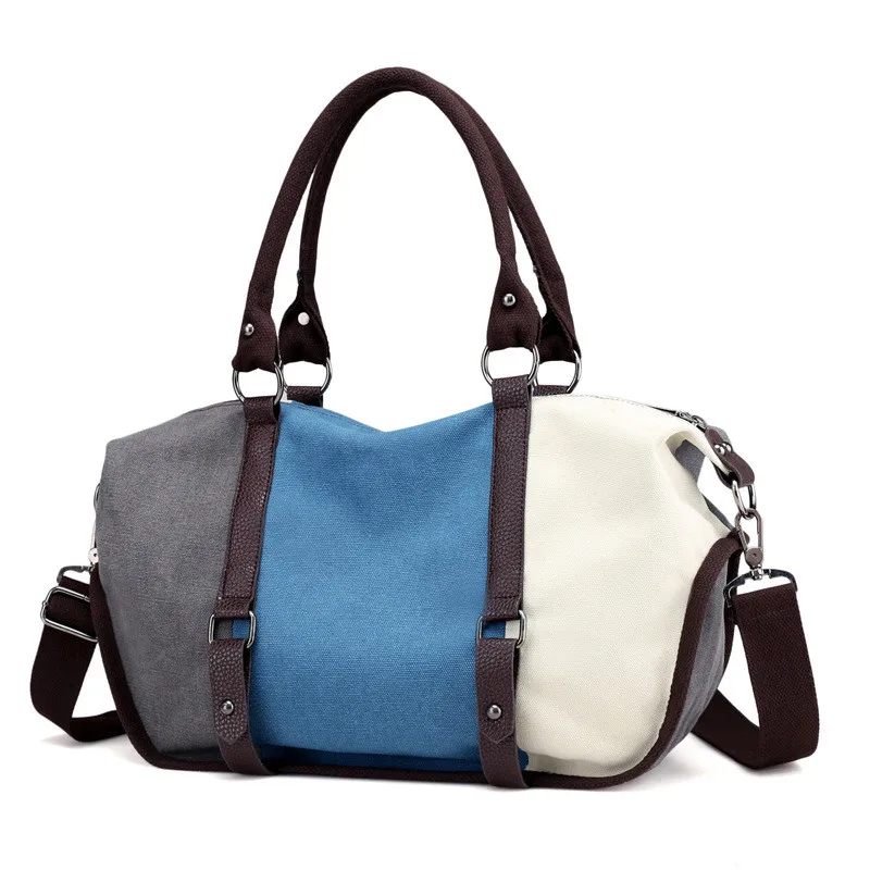 

New Fashion Women Canvas Bucket Shoulder Bag With Small Handbag Messenger Satchel Bag High Quality