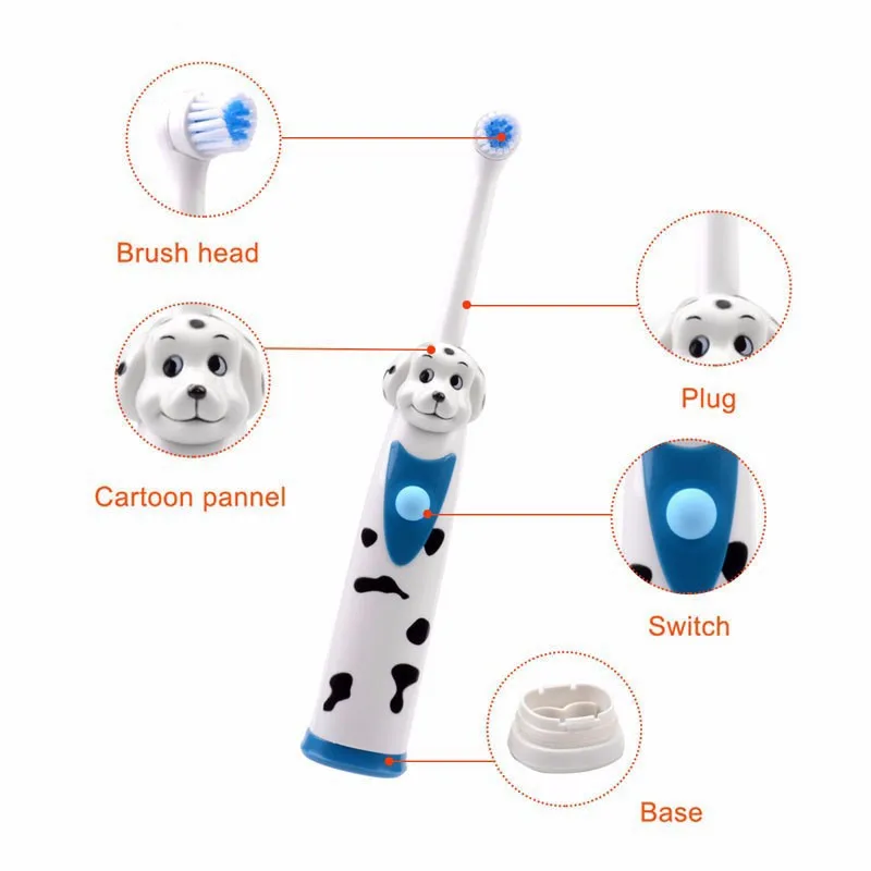 Детская электрическая зубная щетка, Детские зубные щетки, электрический массажный уход за зубами, зубная щетка с 3 головками для детей