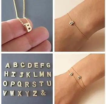 

26 Alphabet Initial Letter Bracelet Charm for Women Girl Fashion Gold Silver Color Girl Chain Letter Charm Jewelry