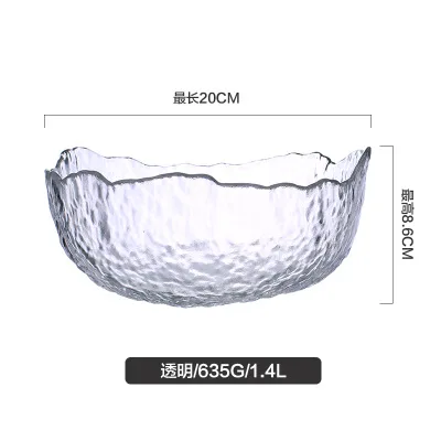Восточная часть Эдема японская необычная большая стеклянная миска в золотистой оправе тарелка для салата овощей и фруктов Прямая поставка - Цвет: 1